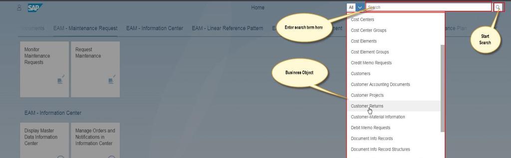 SAP S/4HANA Search Sophisticated search capabilities are