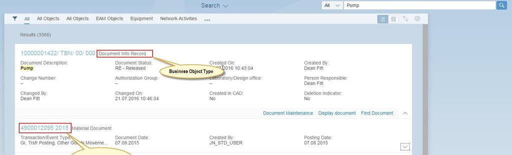 SAP S/4HANA Search Sophisticated search capabilities are