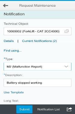 capabilities of mobile devices Tracking the maintenance request across its