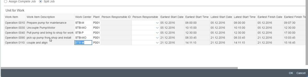 center Split Job Ability to assign a different work center per operation Start Processing Indication that Job is in