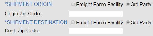 Please note that the airport code of the Freight Force Approved Motor Carrier providing the requested service will be displayed once the origin zip code is entered.