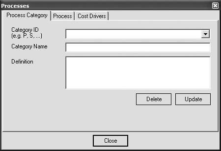 Click the Add Process button at the bottom of the window, and the Processes window will appear (Figure 3). Figure 3. Processes Process Category a.