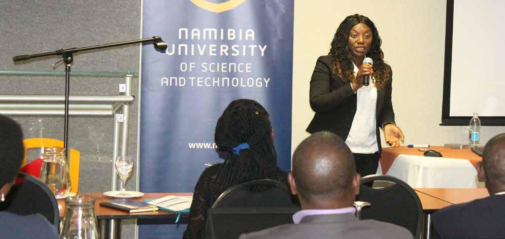 NAMIBIA Ms Helvi Ileka Ms Helvi Ileka, the SOLTRAIN focal person at the Namibia Energy Institute, at the Namibia University of Science and Technology, tabled Namibia s progress report.