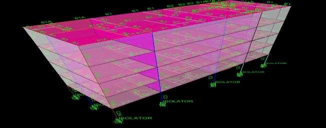 Y. Rajesh Kumar 5. LOADING Figure 4 3D view of the with base isolators Gravity Loading: Dead load of the will be calculated by the software based on the sizes and properties assigned.