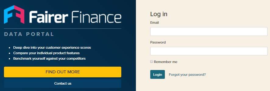 Fairer Finance Data Portal A How-to Guide for Premium Users Welcome to the Fairer Finance Data Portal. This guide explains how to use it, what each part means, and how to find what you ll need.