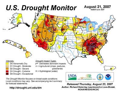 Drought Monitor The Drought Monitor is a multi-agency comprehensive drought classification scheme updated weekly by the National Drought Mitigation Center.