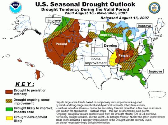 DROUGHT OUTLOOK The basin drought outlook uses several expert products that indicate precipitation needs necessary to reduce the Palmer Drought to normal conditions, a one- and three-month climate