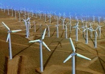 Wind Power Wind can turn turbines in large windmills.