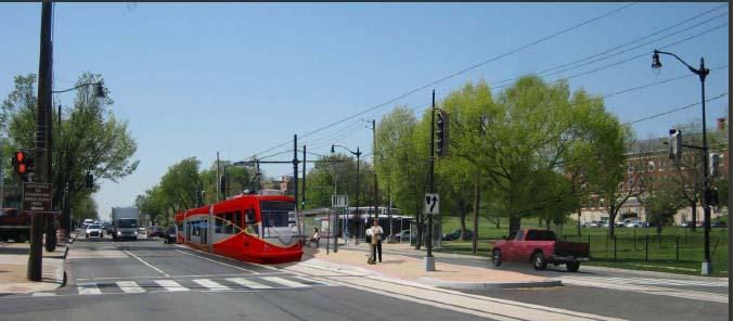 Figure 2 One City Line Streetcars would potentially have traffic signal priority (TSP) at some selected intersections along this corridor.