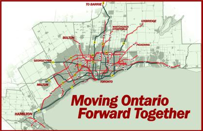Its primary goal is to create a modern rapid transit system that moves people and goods quickly and efficiently by improving the transit services of Southern Ontario s largest transit providers.