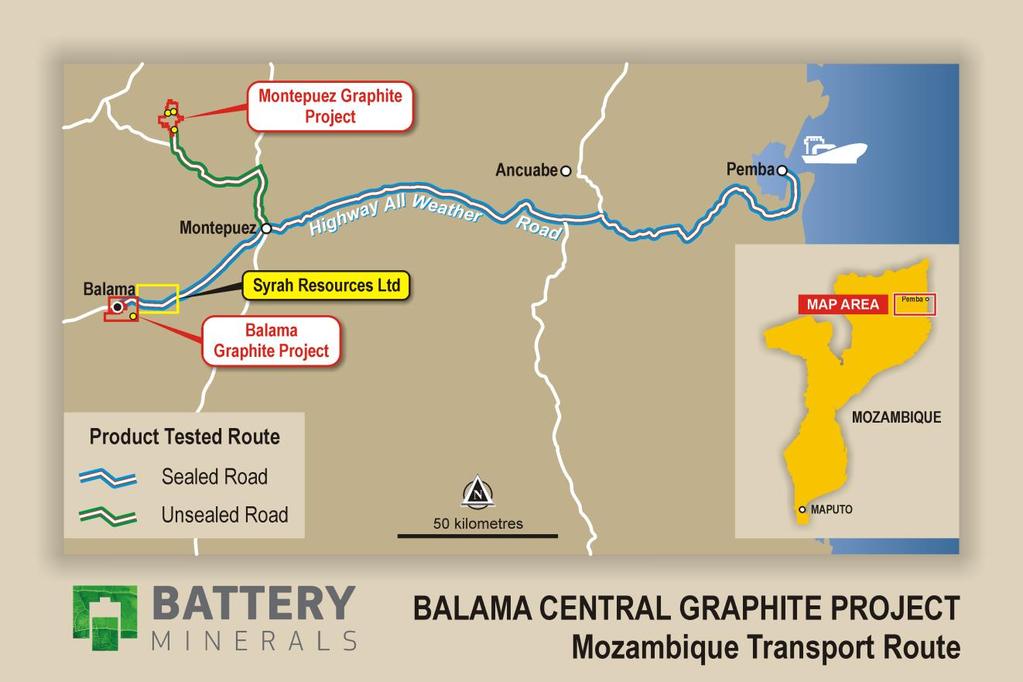 A summary of the key Balama Central Scoping study findings are shown below: February 2018 LoM years 10 years Annual concentrate production tonnes 55,000t pa Project payback period years <1.