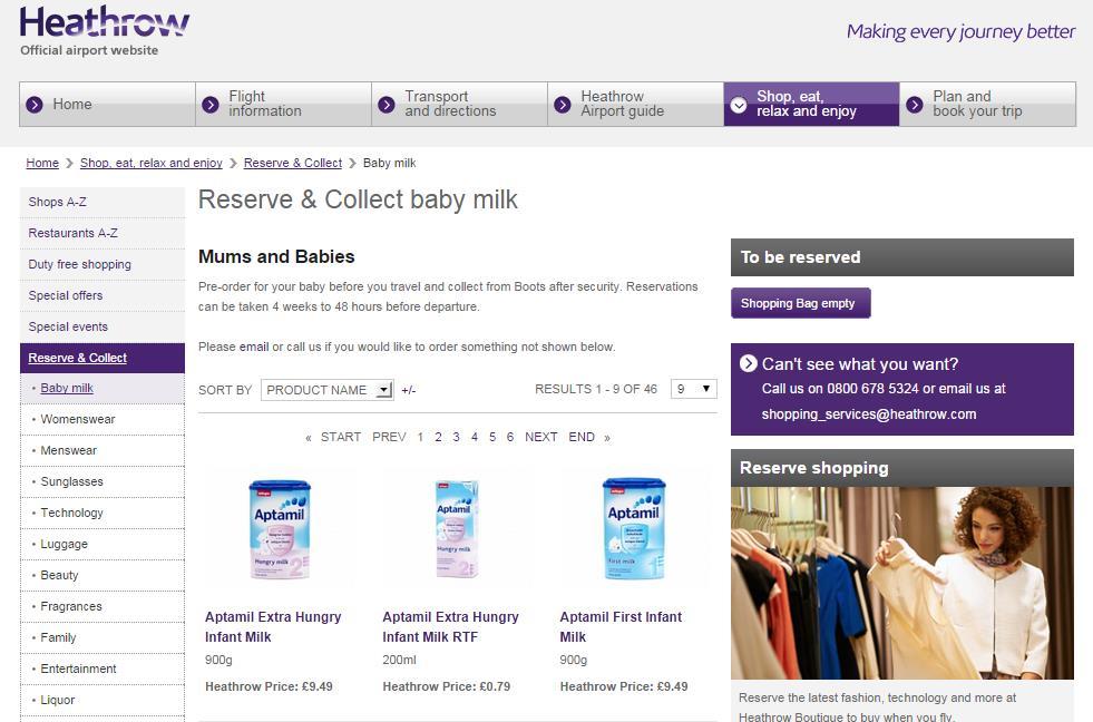 PUTTING THE CONSUMER AT THE HEART OF ECOM Pre-Order Baby Milk to be collected after airport security clearance Brands need