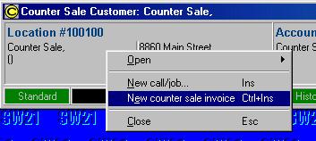 Counter Sale Invoices 4. The INVOICE DATE will default to today s date. You can change it if necessary. 5.