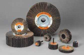 Small Flap Wheels Deburr edges Blend, finish and clean inside and outside diameters of ferrous and non-ferrous materials Remove flash and parting lines Permanently affixed 1/4 or 1 /4-20 threaded
