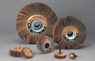 Small Flexible Flap Wheels Flexible material easily conforms to work surface Dust-reducing design can result in a cleaner work environment Deburr edges; remove flash and parting lines Permanently
