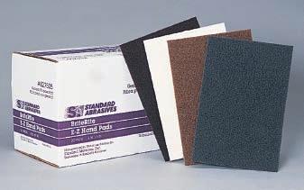 48 GENERAL HAND PADS Standard Abrasives Hand Pads Designed for hand applications such as deburring, polishing, cleaning, finishing, and surface preparation on metal composite or plastic surfaces.
