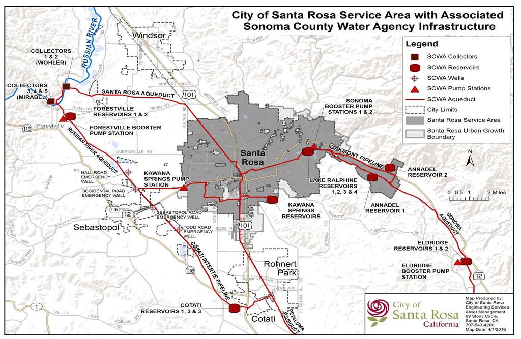 3-6 Figure 3-2: City of Santa Rosa Service Area with
