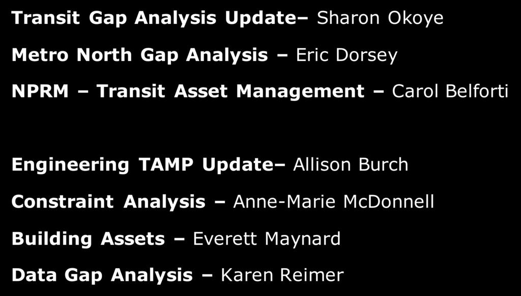 Belforti Engineering TAMP Update Allison Burch Constraint Analysis