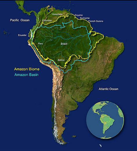 about 40% of South America, an area of approximately 7,050,000 km