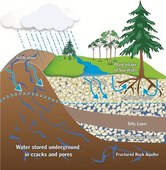 Groundwater About 1/3 of all freshwater on the planet is found underground.