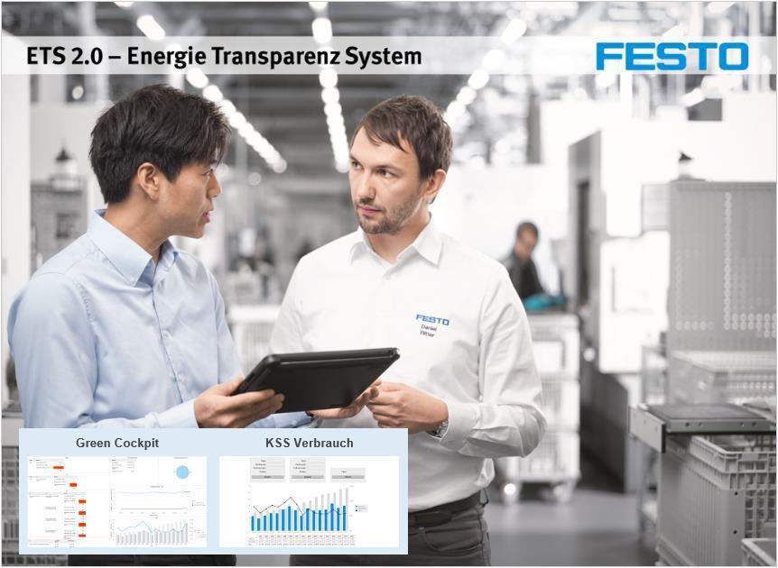 Digital networked energy management Vertical system integration Holistic Integration of energy and production data in the ERP system E²M Unit: Measurement of air consumption, local evaluation and