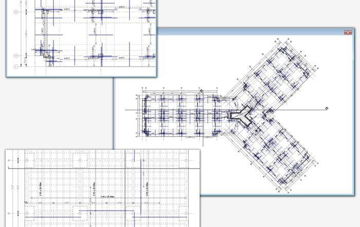 Reinforcement Plans SAFE detailing will display all reinforcement plans to show indicative bars or all bars. Users can customize rebar callouts or bar marks.