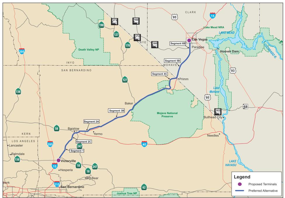 XPressWest Project Background Interstate, high-speed, private passenger rail project Alignment along 200-mile corridor of Interstate 15 between Victorville, CA and Las Vegas, NV Passenger station and
