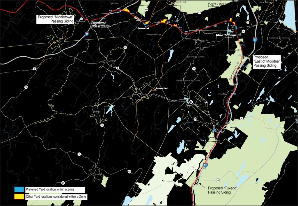 Figure 1: Port Jervis Line with Proposed Passing Siding and MPY Locations Study Approach The PJL Capacity Improvements Study consisted of four key steps, each of which is discussed further in