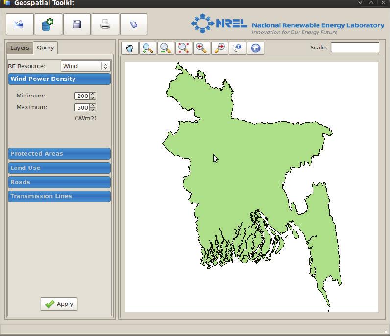 CLEAN ENERGY ASSESSMENT TOOLS FOR BANGLADESH AND NEPAL The US National Renewable Energy Laboratory (NREL) developed the first version of its Geospatial