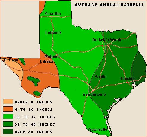 Dallas has had an average rainfall of 40.55 inches over the last 30 years. EPA. Environmental Protection Agency, n.d. Web. 01 Nov. 2016. <https://www3.