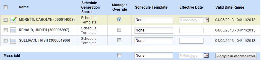 Lesson 5: Working with Schedules Figure : Temporary Schedule Template Assignment.