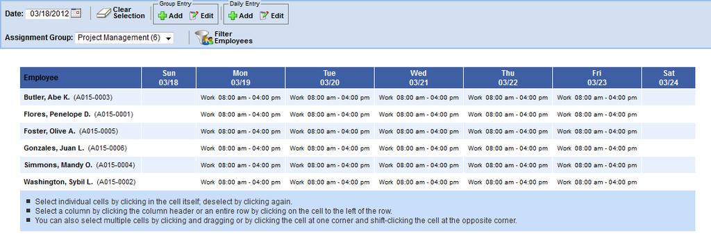 1. From the dashboard, select Schedules è Manage Group Schedules. The Group Schedule Window appears. Lesson 5: Working with Schedules Figure : Group Schedule window. 2.