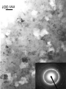 TEM micrograph showing the microstructure of the sample deformed 0.2% at 150 C.