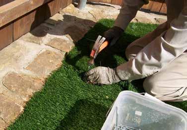 ) For infill preparation, motorize brush the turf in the opposite direction that the turf is naturally laying.