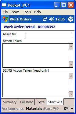 Starting a Work Order TAP on OK to begin the work order. This will also begin the timer for the calculation of the Tradesperson Time and set the trade Arrival Date/Time. Note: 1. A minimum of 0.