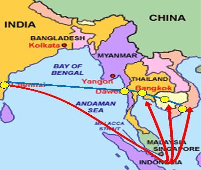 Mekong India Economic Corridor MIEC involves integrating the four Mekong countries (Myanmar, Thailand, Cambodia and Vietnam) with India.