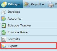 Billing Export The Billing Export screen is where the electronic invoice file is created.