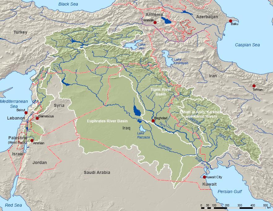 Shared River Basins Euphrates-Tigris- Shatt Al Arab Orontes River Nahr El Kabir