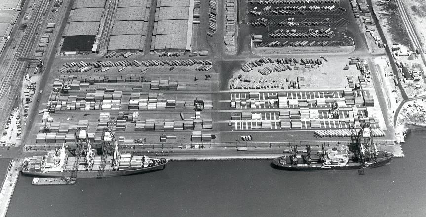 Norfolk International Terminals Terminal & Wharf Expansion in 1969 Cranes #2 & #3 Purchased in 1969 50-ft Gage (15.
