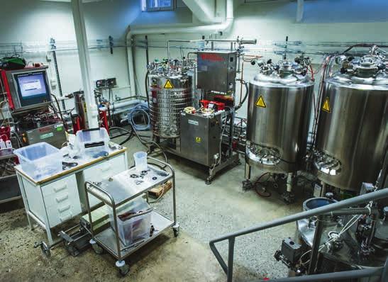 Bioreactor hall Biochemical conversion Processum s pilot scale bioreactors are used for enzymatic hydrolysis of lignocellulosic biomass and fermentation.