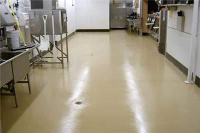 The first treatment applied was a penetrating silicate moisture barrier, supplied by Advantage Concrete Coatings that was intended to eliminate moisture vapor emissions.