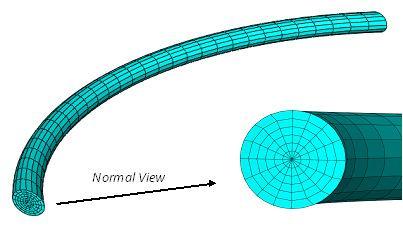 Fig. 6 shows the cross-section of the axle at its critical region (i.e. the location of the maximum stress) containing several semi-circular surface defects of different radii modeled in the FE software.