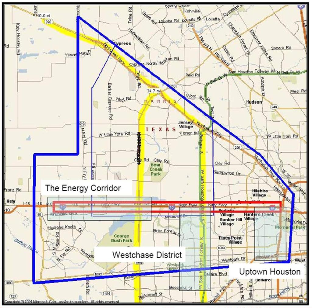 West Houston ICM Concept Major Corridor Infrastructure IH 10 (HOV+ML) IH 610 US 59 US 290 (HOV+ML) Westpark Tollway Sam