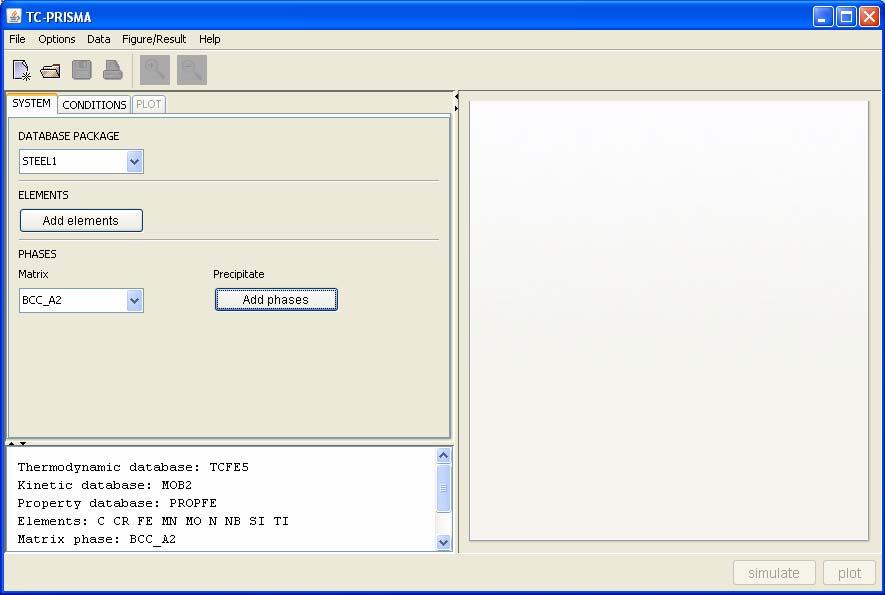 New software tool: TC-PRISMA Input data: System