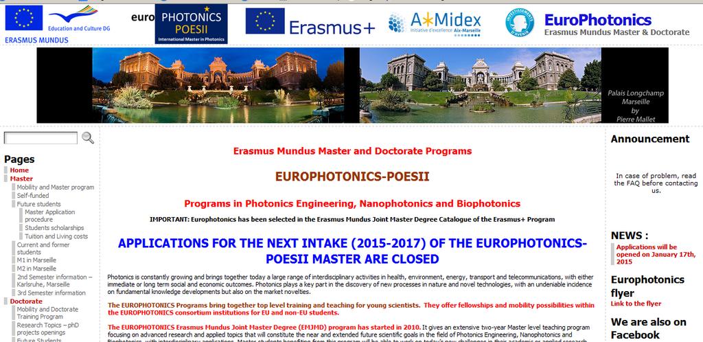 Erasmus+ Master in Photonics Engineering, Nanophotonics