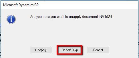 Choose the Report Only option