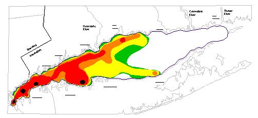 MINIMUM DISSOLVED OXYGEN CONCENTRATIONS AUGUST 10-13, 1992 SEPTEMBER 3-6, 1996 AUGUST