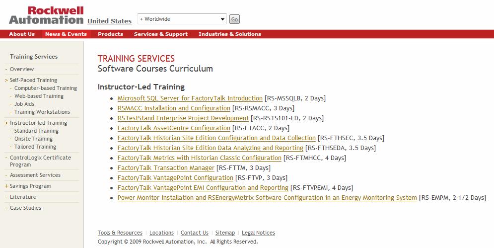 Training Training is available for FT VantagePoint and FT VantagePoint EMI through Rockwell Automation s training site at:
