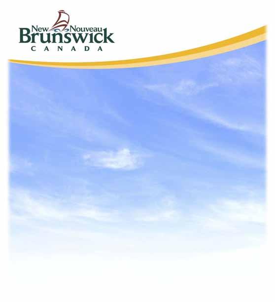 NEW BRUNSWICK DEPARTMENT OF ENVIRONMENT AND LOCAL GOVERNMENT Environmental Impact Assessment