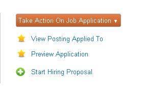 CREATING A HIRING PROPOSAL 1. From the list of applicants in the posting, click on the successful candidate s name (link) to open their applicant record.